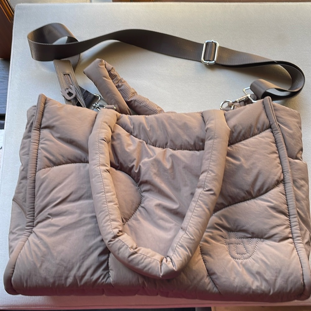 Thirty Years Drift Tote in Clay. Water resistant. Includes Crossbody strap.